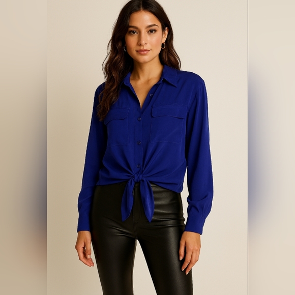 SAKS BLACK 100% Silk Blouse - Picture 1 of 9